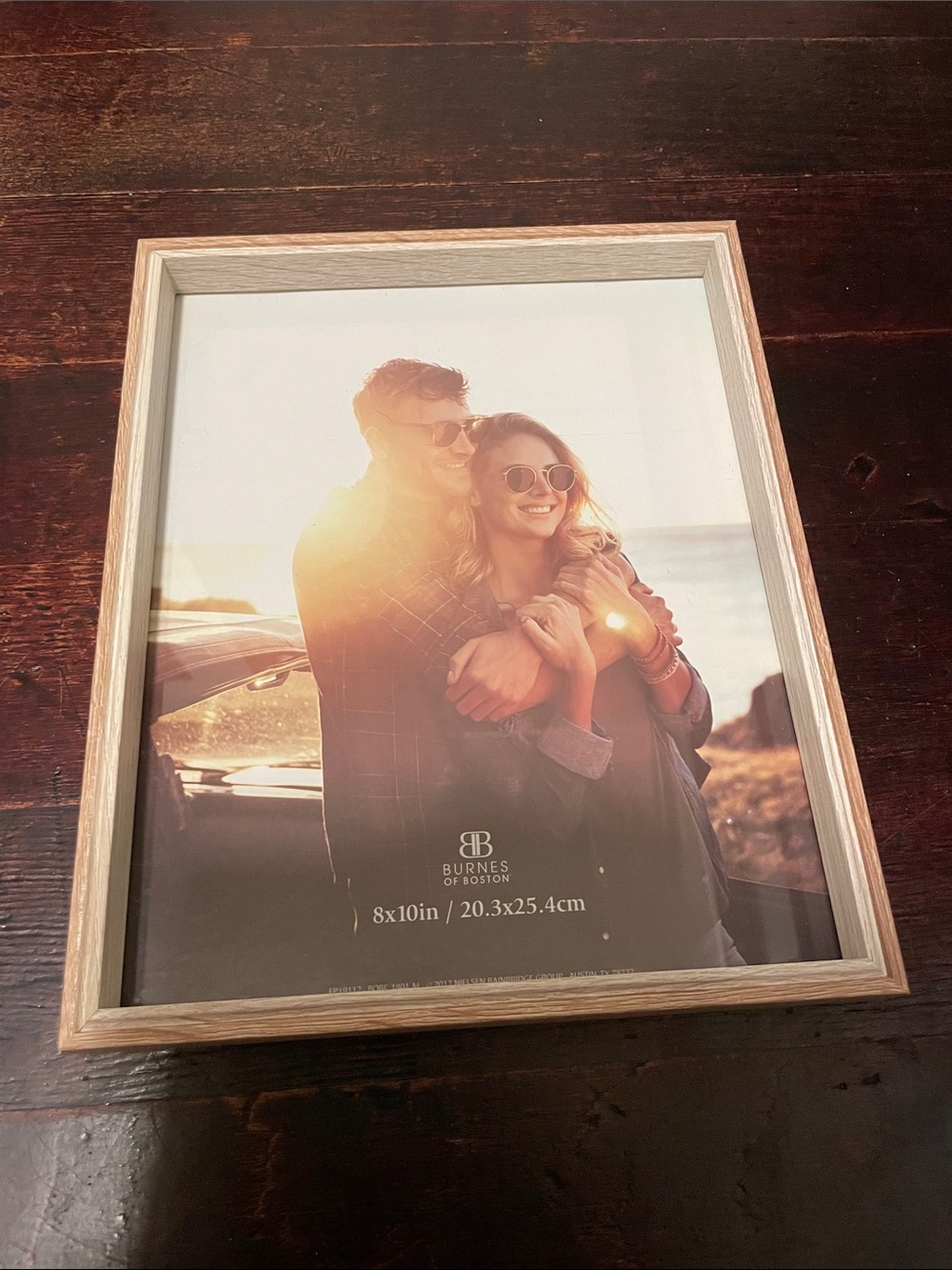 Burnes Of Boston light wood photo frame in natural tan